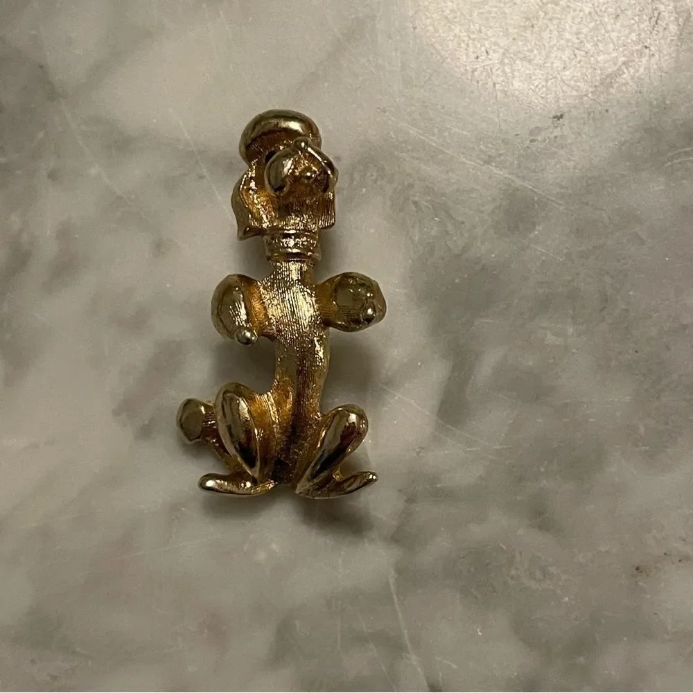 Vintage Sarah Coventry Gold Poodle Dog Pin Brooch